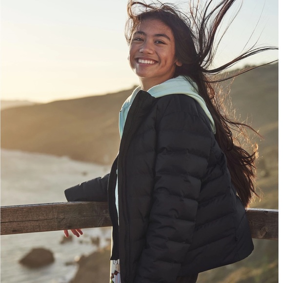 athleta black puffer jacket